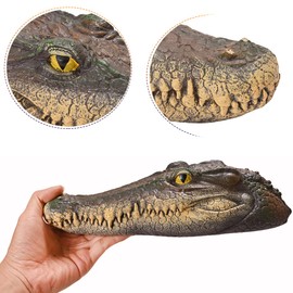 MONT PLEASANT Floating Alligator Head Decoy, Pond Accessories Alligator Pool Float, Fake Gator Head, Duck Deterrents for Pool and Pond, Outdoor Pool Decor Crocodile Head for Decorations