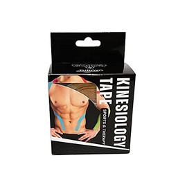 Kinesiology Tape 2" x 16' (One Precut Roll) for Sports and Therapy, Reduces Inflammation, Suppresses Pain, Stimulates Muscles - Skin Color