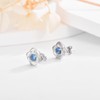 Silver Earrings for Women, Sterling Silver Stud Earrings Hypoallergenic Blue
