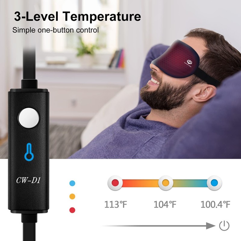 GRAPHENE TIMES Warming Eye Mask 3 Temperature Control Warm Therapeutic