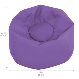 Factory Direct Partners 10477-PU SoftScape Classic 26" Junior Bean Bag Chair, Furniture for Kids - Purple