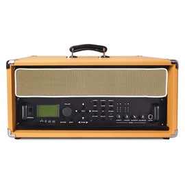 Sound Town Vintage 4U Amp Rack Case, 12.5" Depth with Rubber Feet, Dust Cover, Kickstand, Orange (STVRC-4OR)