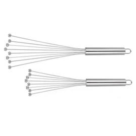 Kssvzz Set of 2 Whisk Stainless Steel Balls, Whisk Small Ball Whisk Set for Cooking, Mixing, Whisking, Beating, Stirring (10 Inches and 12 Inches)