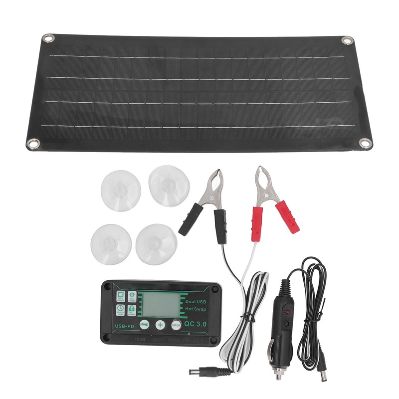 30W Solar Panel Kit Waterproof Polysilicon Multiple Interface Solar Panel