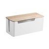 FELTECHELECTR Simple Install Cable Management Box Bamboo Cover Organize Power