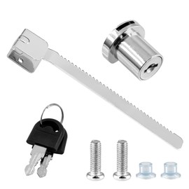 Luomorgo 1 Pc Sliding Glass Door Ratchet Lock, Keyed Alike Showcase Display Lock (Chrome)