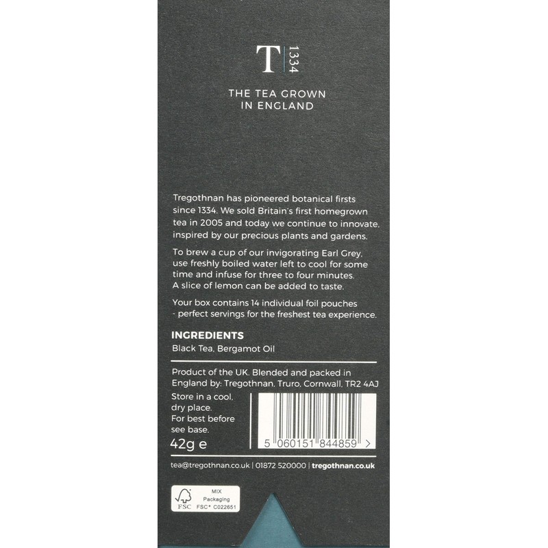 Tregothnan Earl Grey Tea Caddy - Box of 14 Individual
