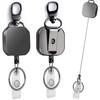 2PCS Carretes Retráctiles, Llavero Retráctil, Clip Retráctil para Tarjetas de