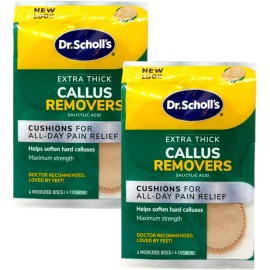 Dr. Scholl's Extra Thick Callus Removers 4 Cushions ea.(Packs of 2)