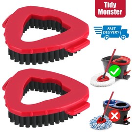 Tidy Monster Scrub Head Refills for O-Cedar EasyWring Spin Mop 1 Tank System. Spin Mop Replace Plastic Head for Velida ocedar Mop. Hard Bristle Brush Head. - Quantity: 2PC