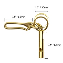 DSHOM Solid Brass Car Key Keychain Hook 2 Key Rings with whistle Bottle Opener Pendant Gift for Men Father