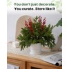 16Pcs 25'' Christmas Greenery with Red Berries,Artificial Pine Branches, Artificial