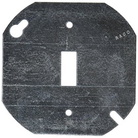 Hubbell 729 Raco Flat Octagon Cover with Toggle Switch, 4"