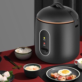 Compact Home Rice Cooker Small Black Automatic Rice Cooker 1LCapacity with Thermal Rice Cooker and Steaming Pot Liner for Dormitories and Small Kitchens