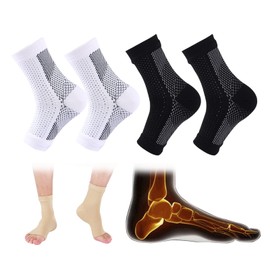 4 Pairs Neuropathy Socks Neuropathy Compression Socks, Soothe Socks for Neuropathy Pain (AU, Alpha, Small, Medium, Regular, Regular, 4 Pairs Black With Dot + White With Dot)