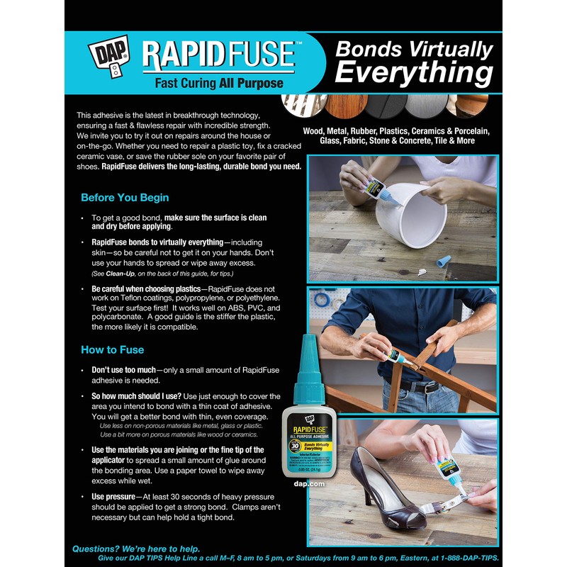 DAP 7079800155 00155 0.85 oz Rapid Fuse Fast Curing All