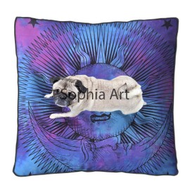 Large Indian Hippie Sun Moon Bohemian Meditation Floor Pillow Cover 35" X 35" Inch Elephant Mandala Ottoman Cushion Dog Bed Outdoor Sofa Day Bed Kids Teen Floor Pillow (Multi)