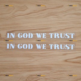 in God We Trust Sticker Decal Vinyl Lettering American Distressed - 2 Pack White 8" - for Car Boat Laptop Cup No Background Die-Cut