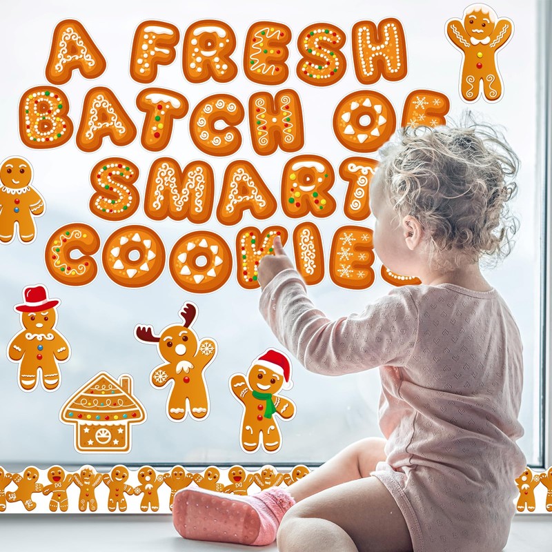 Kepeel Christmas Gingerbread Bulletin Board Classroom Decoration, Gingerbread Man Paper