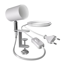 ledscom.de Waika Clamp Light, Switch, Matte White, 1x GU10 Max. 15 W, Clamp Lamp, Screw Lamp, Screw Lamp, Table Lamp, Table Lamp, Reading Light, Bed Lamp, Bed Lamp