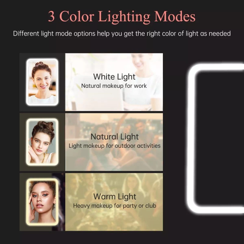 JOON Sapateras Con Espejos Espejo De Bolsillo Con Luz Led