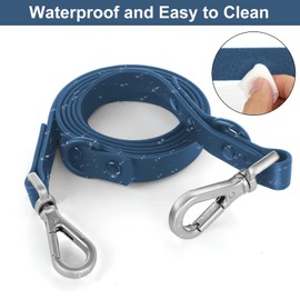 Wisedog Waterproof Standard Dog Leashes with 2 Hooks, 5 ft/ 6 ft Lengths, Adjustable for Traffic Control Safety, for Small, Medium & Large Dogs Walking (Navy,M)