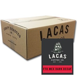 Lacas Coffee Company Fair Trade Organic Mexican Dark Swiss Water Process Decaffeinated Box of Fractional Bags