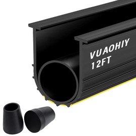 VUAOHIY Garage Door Weather Stripping Bottom Seal 12 FT T-End, 3 3/4 Inch Width for Exterior Doors,Weather Kit Seal Strip Replacement,Weatherproofing Garage Stripping(Black)