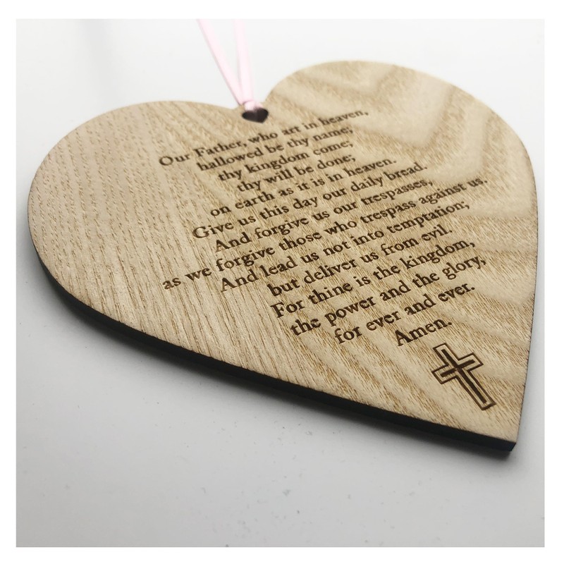 lovethis** The Lords Prayer Heart Plaque Sign - Christian Gift