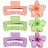 Flower Hair Clips for Women Square Claw Clips for Girls