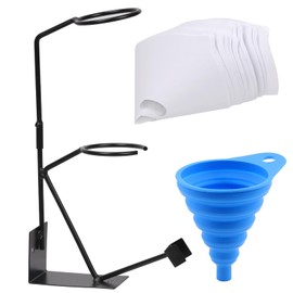 Swpeet 52Pcs 15" Global Gravity Feed Paint Spray Gun Holder Stand with Strainer Holder, 12CM Silicone Funnel, 100 Micron Paint Filter with Fine Nylon Mesh Assortment Kit for HVLP Home Car Spray Gun