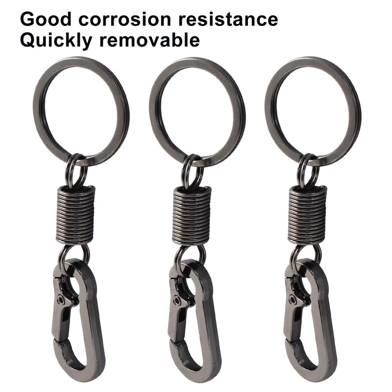 Coufce 5 Pack Black Car Key Ring Quick Release Keychain