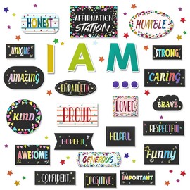 Affirmation Station Classroom Decor Themes Sets - Motivational Teacher Bulletin Board - Positive Bulletin Board - Accents Cutouts for Classroom Wall Decor Teacher Created Resources