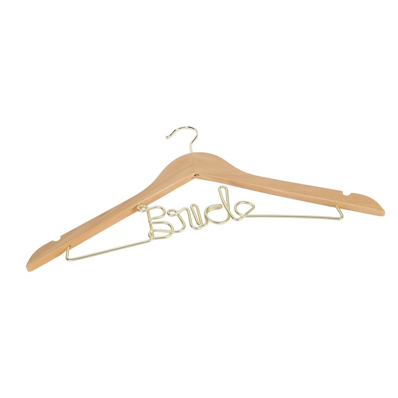Wedding Hanger Anti Slip Wooden Clothes Hanger Iron Clothing Hanger