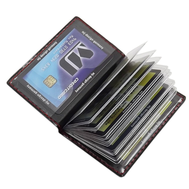 Elegant Credit/Business Card Holder with Contrast Stitching 12 Compartments MJ