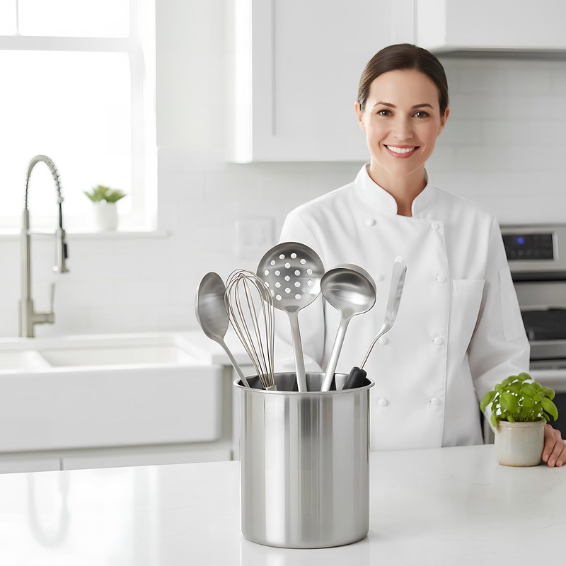 ZORGONS Stainless Steel Utensil Holder for Counter Top - 4.5''