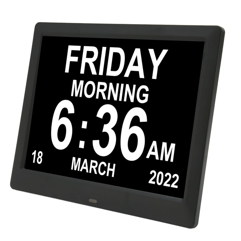 8.7inch Digital Day Calendar Clock Auto Dimming Large Display Medication