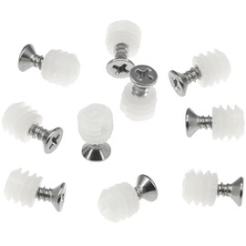 100 PCS Plastic Hinge Dowel Inserts with Screws,Hinge Expansion Dowels