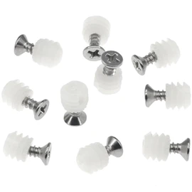 100 PCS Plastic Hinge Dowel Inserts with Screws,Hinge Expansion Dowels