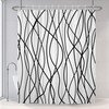 Uiiooazy White Black Striped Shower Curtain for Bathroom 72"x72", Geometric