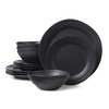 Oneida Black Ridge Piece Dinnerware Set, 12 Count, Dorm Room