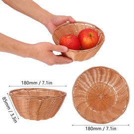 Geytetqi 20 Piece 7 Inch Round Woven Baskets, Round Woven Bread Basket for Food Serving, Kitchen & Dining, Ideal for Home & Restaurant Use