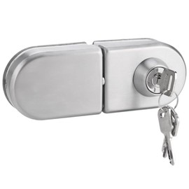 Jadeshay Stainless Steel Glass Door Lock, Double Glass Door Lock with Keys, Sliding Door Lock for 10 12mm Thick Glass Door, Glass Door Fitting