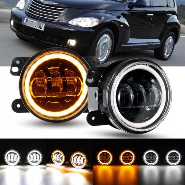 AUXBEAM 4" Round LED Fog Light Angel Eye DRL Turn
