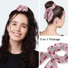 Scrub Caps Women with Button,Adjustable Surgical Caps with Ponytail Pouch,Cherry