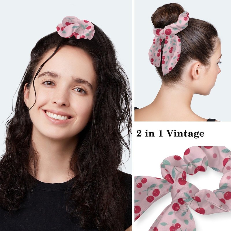 Scrub Caps Women with Button,Adjustable Surgical Caps with Ponytail Pouch,Cherry