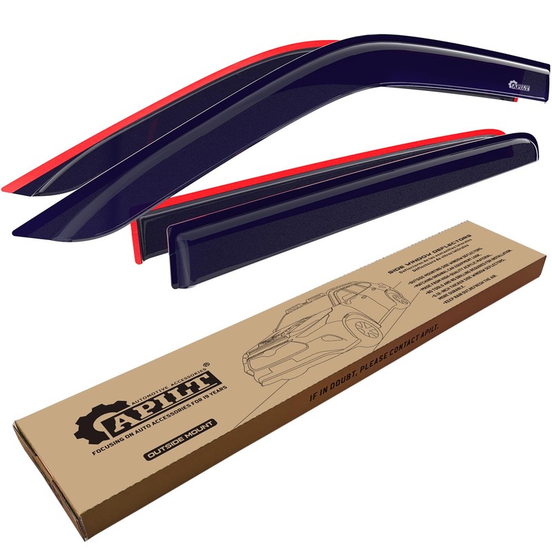 APILT Outside-Mount Rain Guards Window Visors for 2022-2025 Toyota Tundra