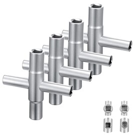 Ubamdom 4 Way Sillcock Key Wrench, 1/4", 9/32", 5/16", 11/32", Multi-Function Water Spigot Key, Steel Utility Keys for Faucet, Spigots and Most Valves, 4 Pack