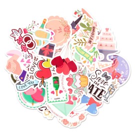 Lotsdonxia 50PCS Wedding Girl Heart Stickers Sweet Style Healing Heart Cartoon Stickers Suitable for Holiday Wedding Decoration Doodle
