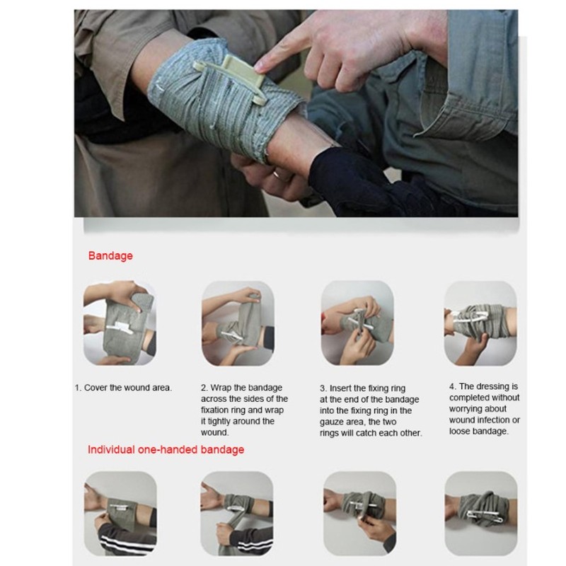 4PCS/Set Israeli Bandage Compression Curve Gauze Piece High Elasticity Emergency